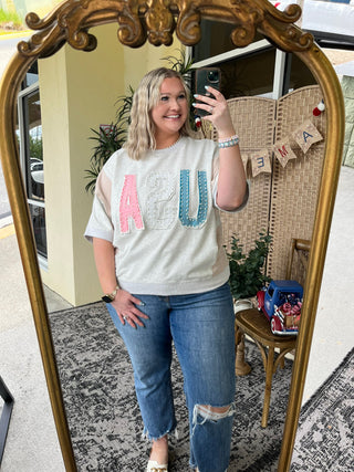 Alternate view of USA Pearl Heather Terry Top Oversized
