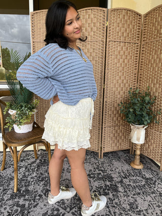 Alternate view of Oh Bouy! BLUE Slouchy Sweater Top
