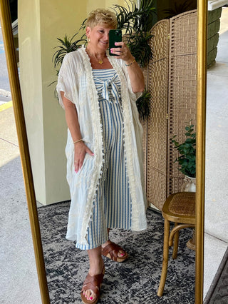 Alternate view of Ocean Blue Stripe Strapless Jumpsuit

