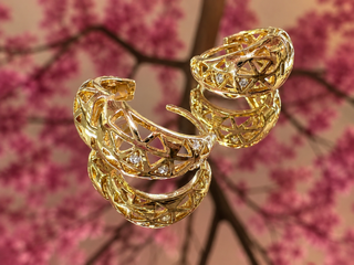 Alternate view of Lauren Kenzie Gold Olivia Cutout Hoop Earrings
