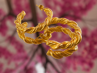 Alternate view of Lauren Kenzie Twisted Hoop Earrings Lifetime Warranty
