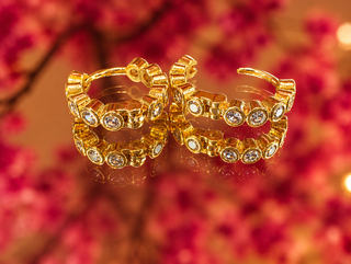 Alternate view of Lauren Kenzie Gold Round Small Huggie Hoop Earrings
