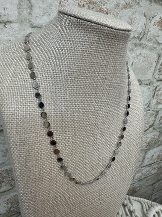 Alternate view of Silver Dot Disc Magnetic Closure Necklace
