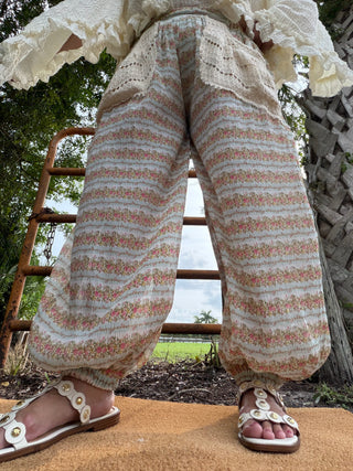 Alternate view of POL Aqua & Peach Spring Floral Pants
