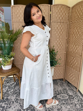 Alternate view of Coastal Classic White Lace Accent Dress
