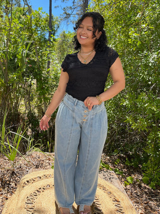 Boho Dream Wide Leg Denim Pants