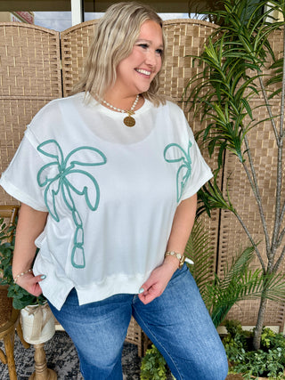 Alternate view of Kokomo Palm Tree Terry Top Oversized
