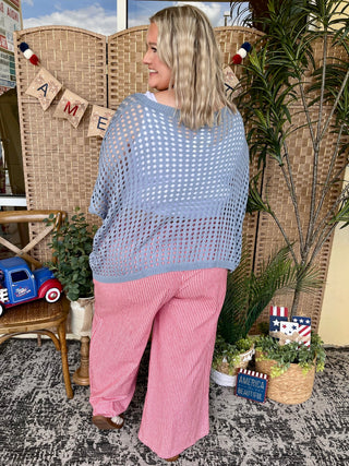 Alternate view of Under the Boardwalk Blue Dolman Top

