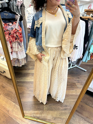 Alternate view of Young Threads Boho Latte Lace Wide Leg Pants
