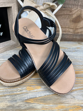 Alternate view of Corkys What About Now Black Wedge Sandal
