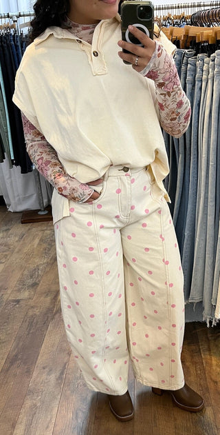 Clay Rose Floral Print Mesh Long Slv Layering Top  w/ Thump Opening