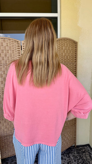 Alternate view of Gotta Have It CORAL PINK Dolman Top
