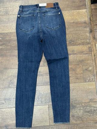 Judy Blue 82581 Dark Wash High-Waisted Skinny Distressed Jeans - Final Sale, Stylish and Comfortable Denim