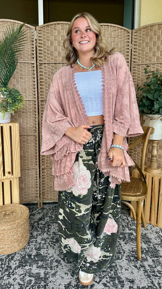 Alternate view of Heart of Glass Dusty Rose Kimono Top
