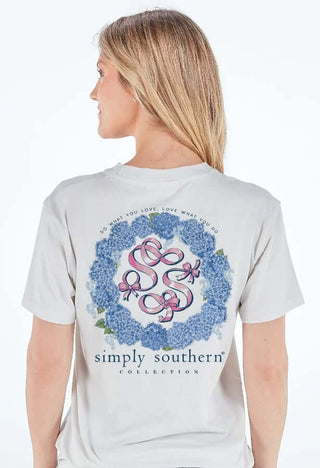 Simply Southern Hydrangea SS Logo Tee - Soft, Stylish T-shirt with Vibrant Hydrangea Design for Casual Wear