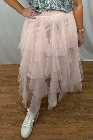 Chic Easel ballerina pink tulle skirt, perfect for dance or play. Limited stock, grab this final sale item now!