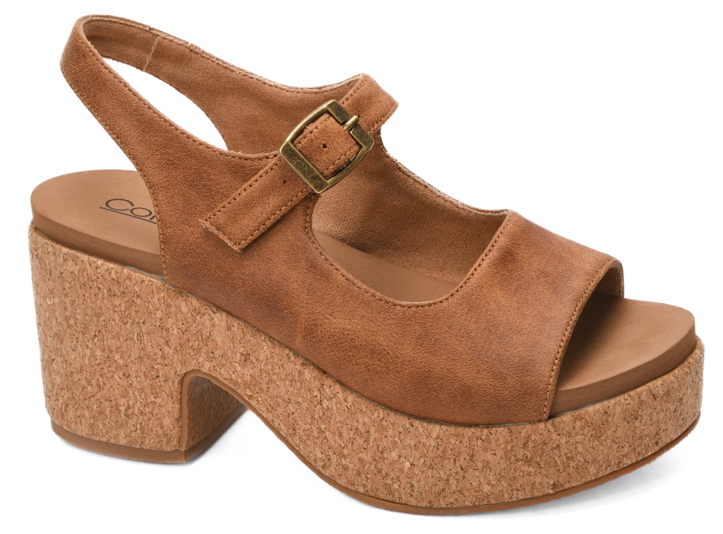 Corkys - Miss Behavin Brown Mary Jane Peek-a-Boo Platform - The Gypsy Belle Boutique