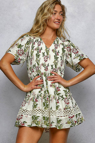 POL Cream Boho Floral Dress
