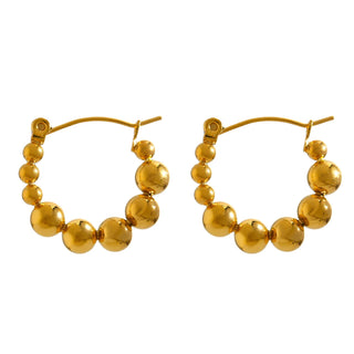 Lauren Kenzie Bubble Gold Bead Hoop Earrings