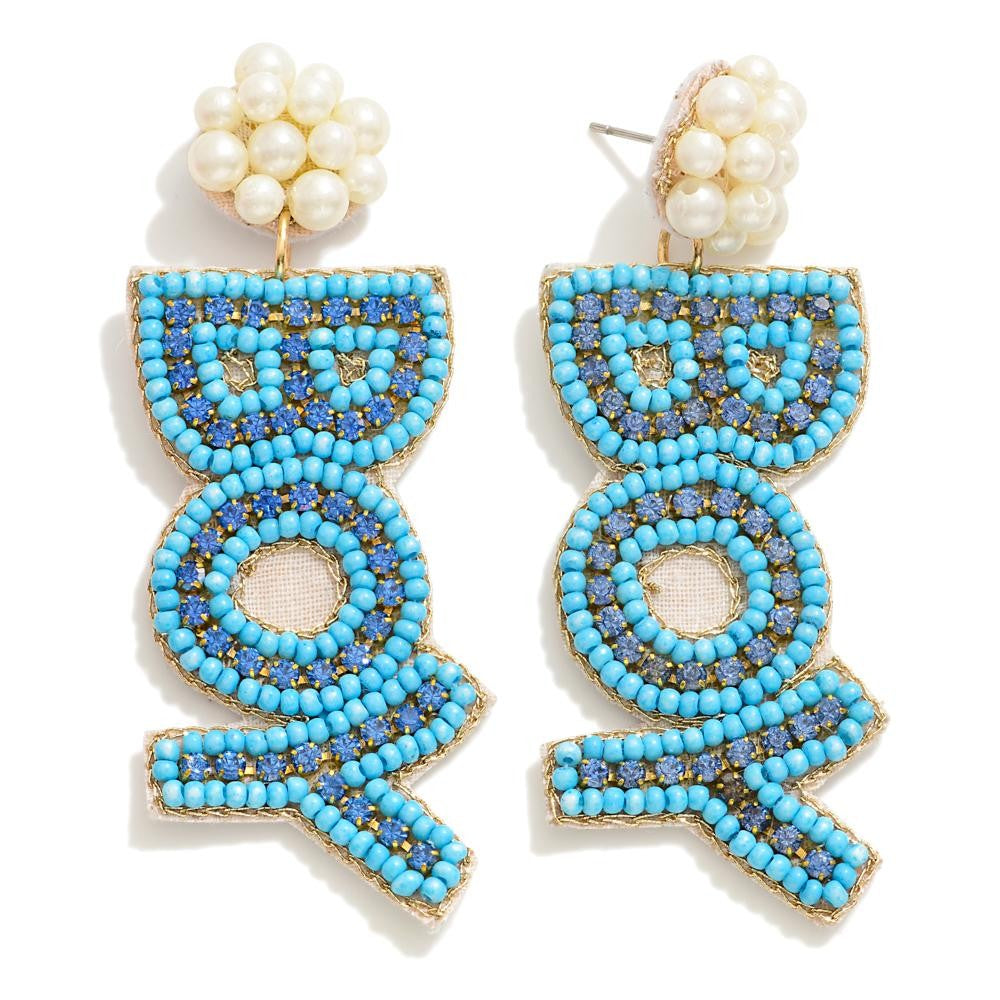 BOY Seed Beaded Drop Earrings with Pearl Cluster Post - The Gypsy Belle Boutique