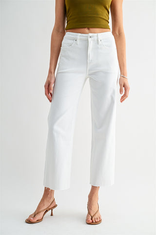 Mica White Straight Leg Summertime Jeans
