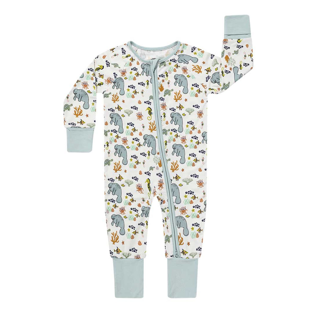 Manatee Bamboo Convertible Baby Pajama One Piece - The Gypsy Belle Boutique