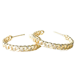 Lauren Kenzie Rhinestone & Braid Hoop Earrings