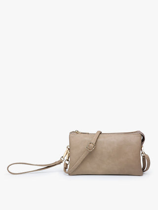 TAUPE Crossbody Faux Leather Organizer Purse - The Gypsy Belle Boutique