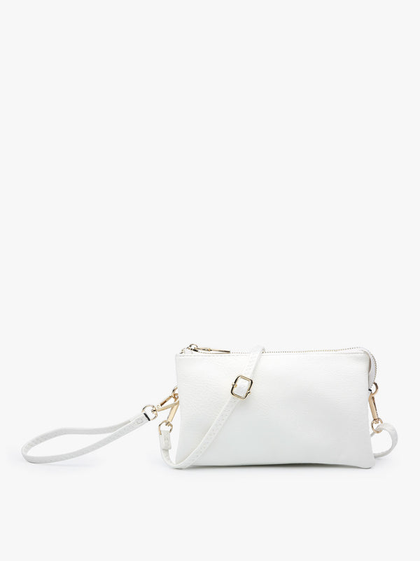 WHITE Crossbody Faux Leather Organizer Purse - The Gypsy Belle Boutique