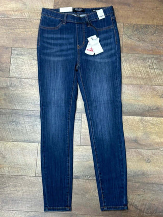 FINAL SALE: Judy Blue 88539 High Waist Pull On Skinny Jeans, stylish dark wash, flattering fit, easy pull-on design.