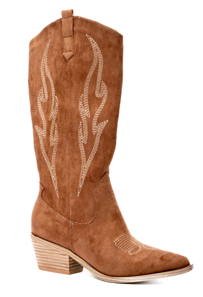 Corkys Wide Calf Headliner Tobacco Faux Suede Boot - The Gypsy Belle Boutique