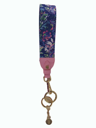 Simply Southern Key Fob WATERFLOWER with vibrant floral design, perfect for accessorizing bags or keys.