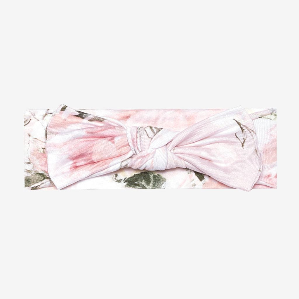 Posh Peanut - 0-3 mos Vintage Pink Rose Infant Headwrap - The Gypsy Belle Boutique