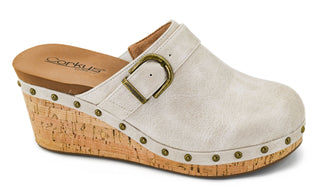 Corkys Who Knew Ivory Wedge Clog