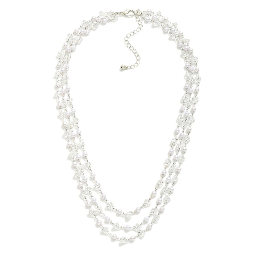 Silver & Pearl Layered Necklace - The Gypsy Belle Boutique