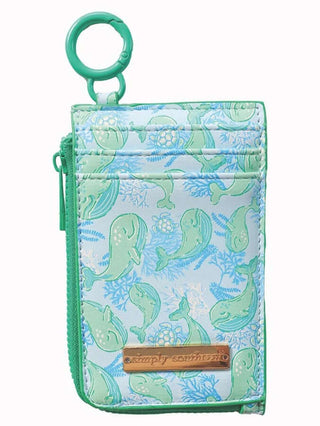 Simply Southern Whale ID & Coin Wallet with colorful whale pattern, perfect for easy organization and style.