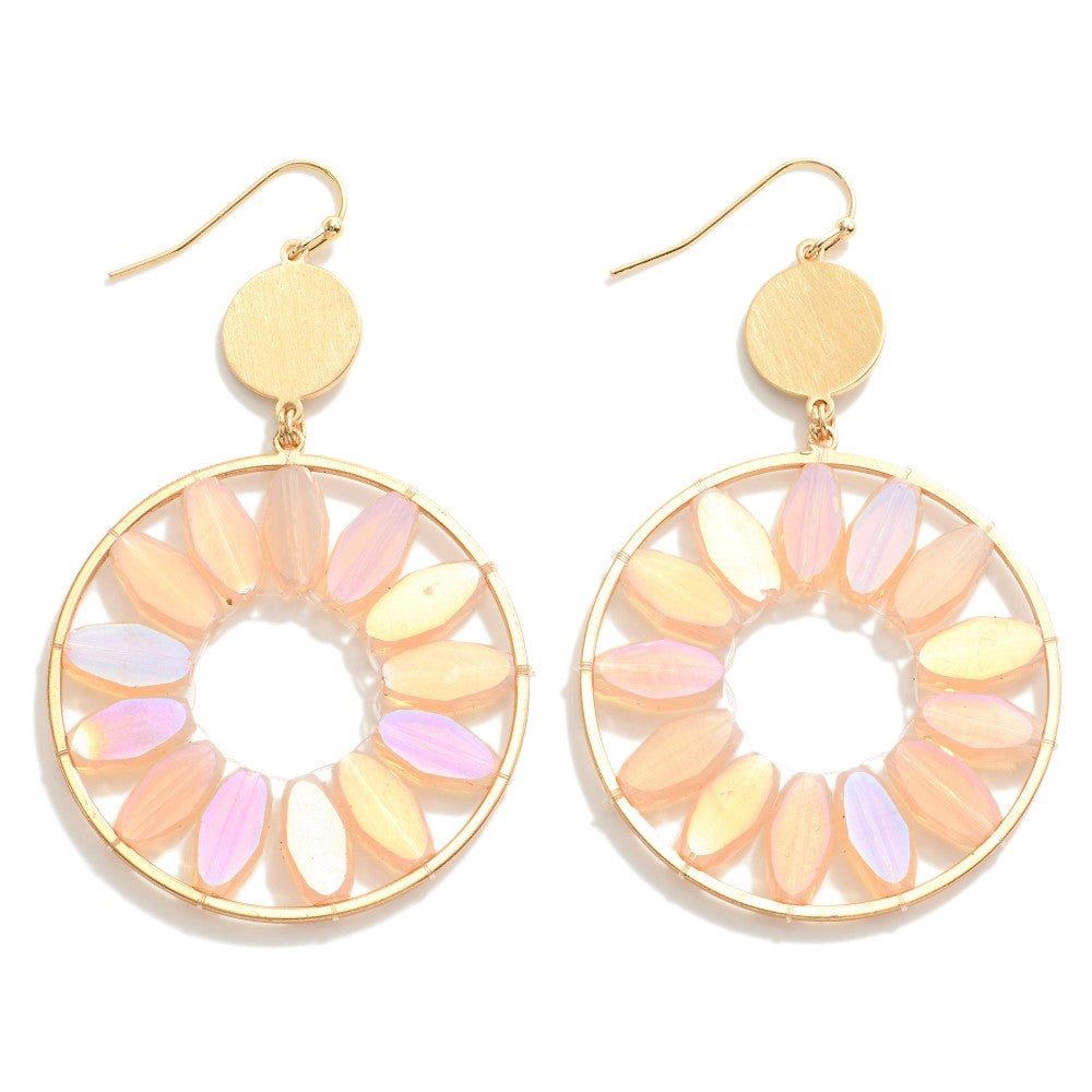 Blush Bead Circular Drop Earrings - The Gypsy Belle Boutique