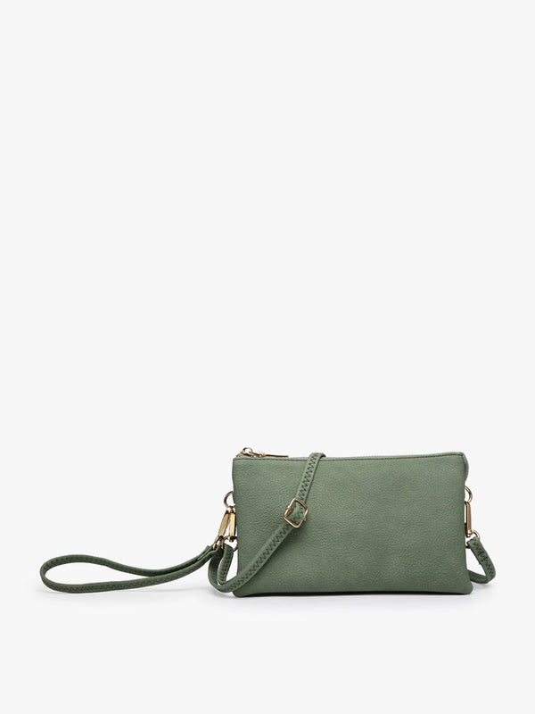 ARMY GREEN Crossbody Faux Leather Organizer Purse - The Gypsy Belle Boutique