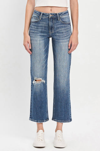 Lovervet LV1486 Straight Leg Distressed Knee Jeans