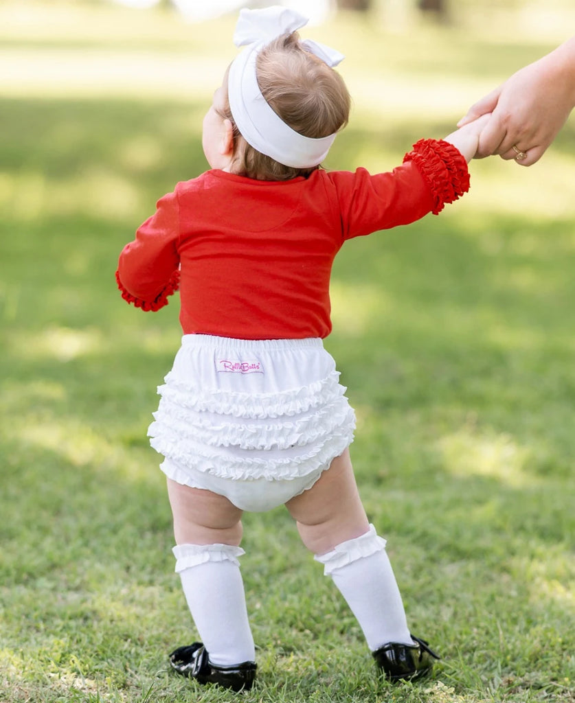 White Knit Ruffle Bloomer - The Gypsy Belle Boutique