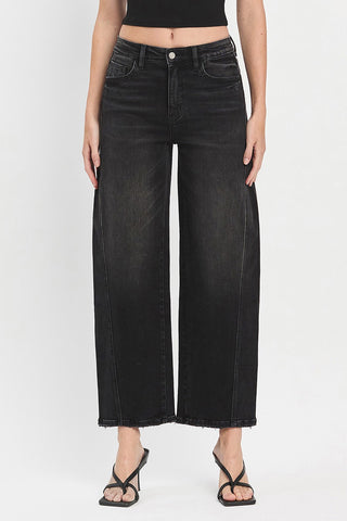 Lovervet T6589 Black Barrel Leg Jeans