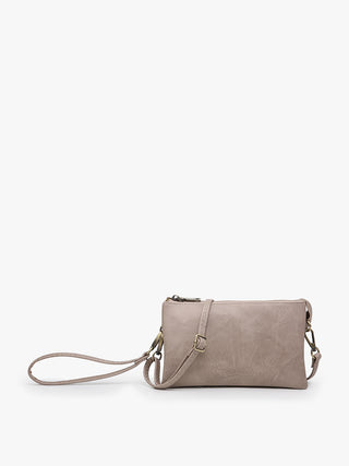 WARM GREY Crossbody Faux Leather Organizer Purse - The Gypsy Belle Boutique