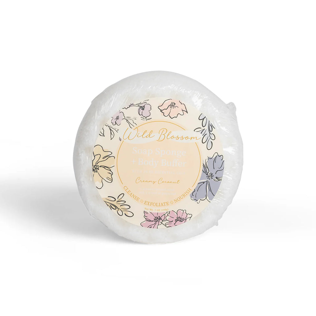 CREAMY COCONUT Soap Sponge Body Buffer - The Gypsy Belle Boutique