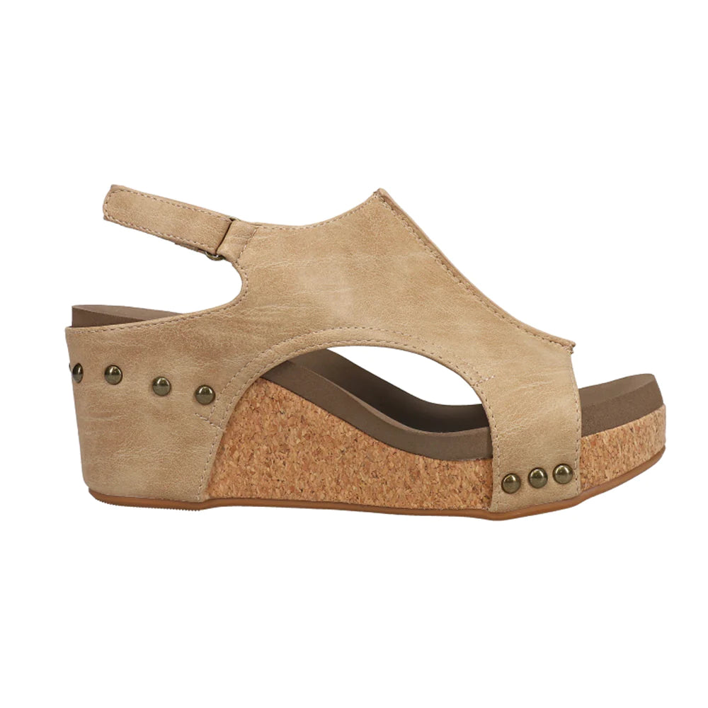 Corkys - Taupe Carley Wedge - The Gypsy Belle Boutique