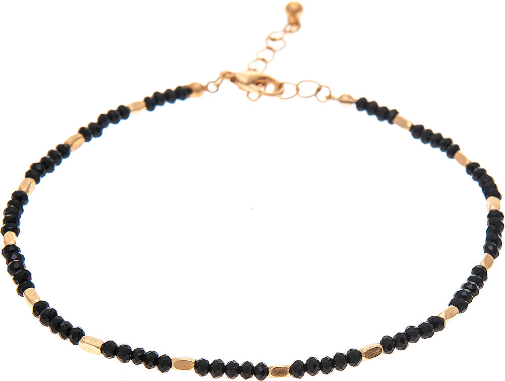 Gold & Black Bead Anklet - The Gypsy Belle Boutique