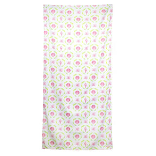 Pink & Green Preppy Shell Quick Dry Sand Repellent Towel – stylish, absorbent beach accessory with vibrant shell pattern.
