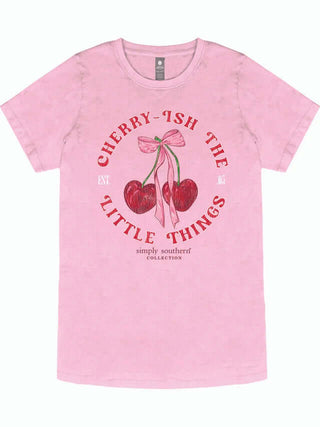 Simply Southern Cherry-ish The Little Things Tee - FINAL SALE - Women's Graphic T-Shirt with Cherry Design