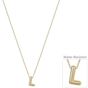 Gold "L" Bubble Initial Necklace - The Gypsy Belle Boutique