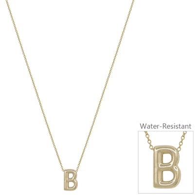 Gold "B" Bubble Initial Necklace - The Gypsy Belle Boutique