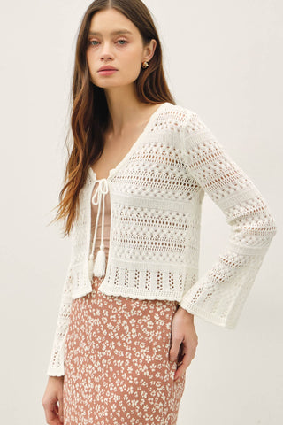 Perfect Day Off White Cardigan